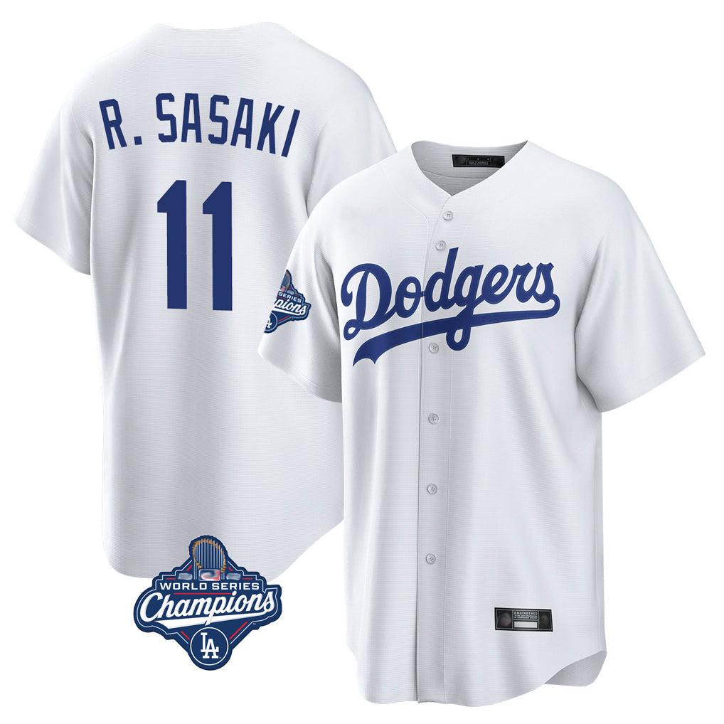 MATTH LA.Dodgers #11 Roki Sasaki Player White World Series Meet Game Home Stitched Jerseys