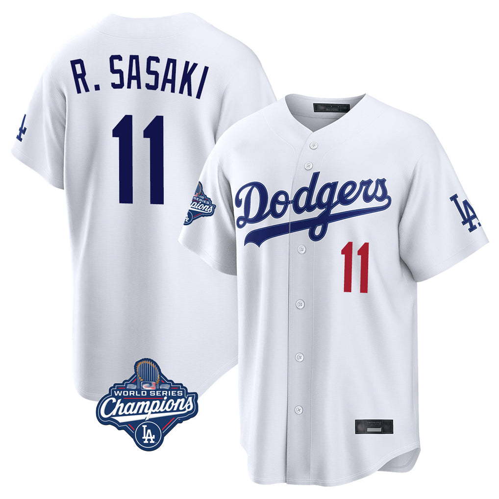 MATTH LA.Dodgers #11 Roki Sasaki Player White World Series Meet Home Game Stitched Jerseys