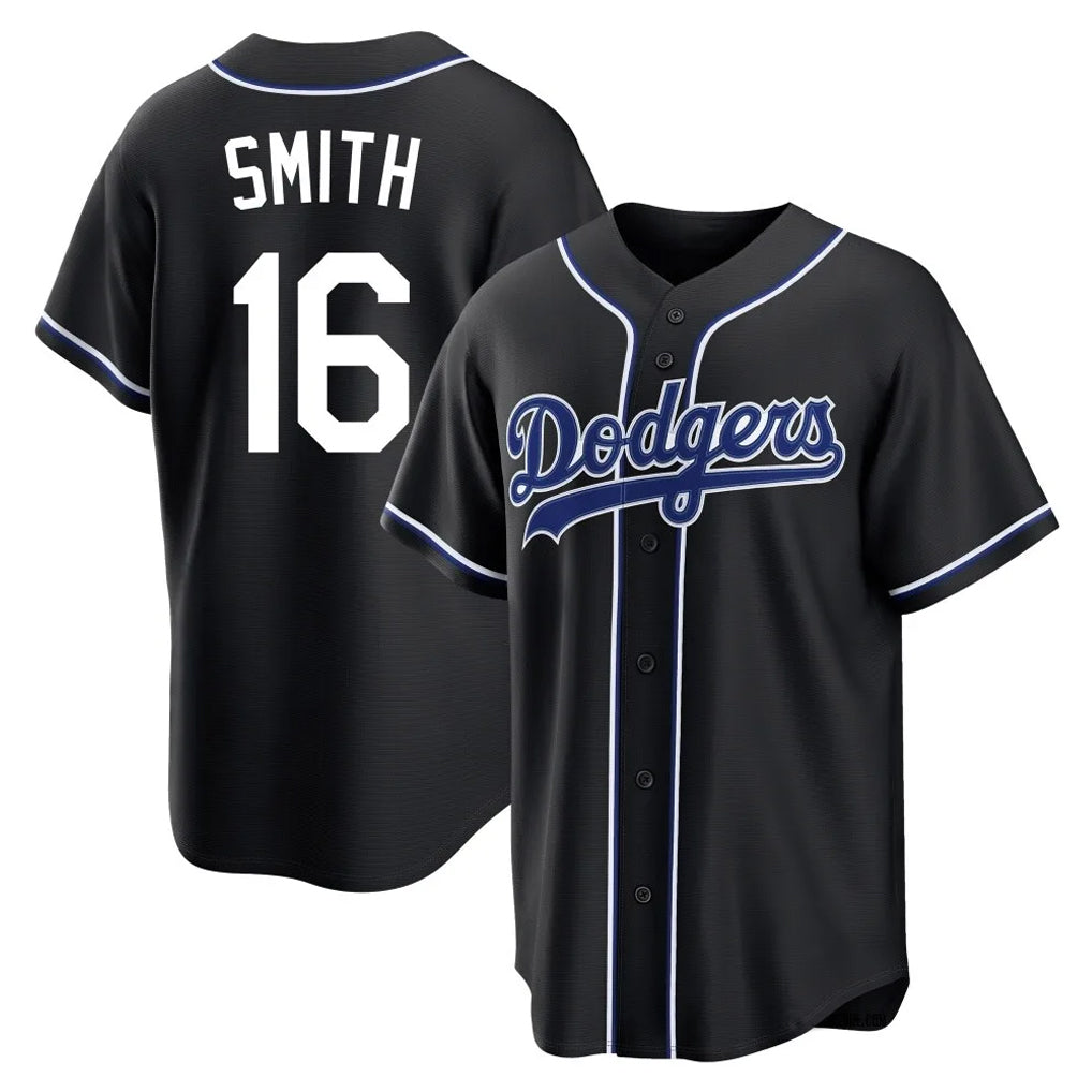 MATTH LA.Dodgers #16 Will Smith Player Black Carbon Limited Home Stitched Jerseys
