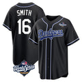 MATTH LA.Dodgers #16 Will Smith Player Black World Series Carbon Limited Home Stitched Jerseys