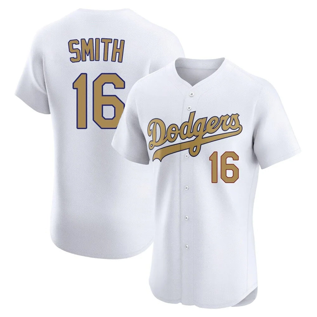 MATTH LA.Dodgers #16 Will Smith Player Gold Limited Elite Home Stitched Jerseys