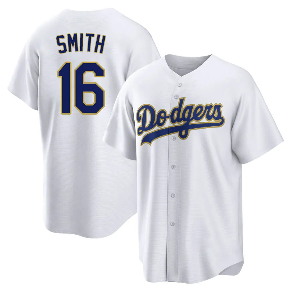 MATTH LA.Dodgers #16 Will Smith Player Gold White 2026 Collection Stadium Game Stitched Jerseys