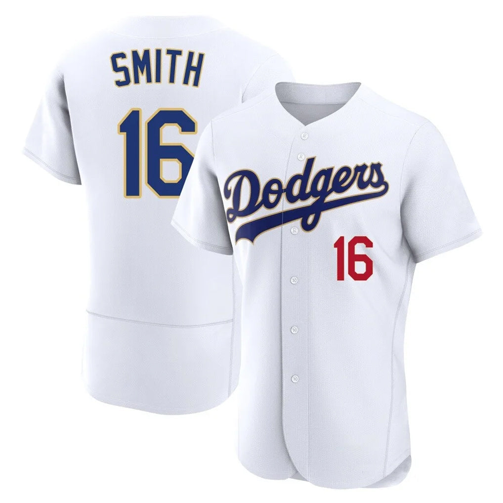 MATTH LA.Dodgers #16 Will Smith Player Gold White 2026 Collection Stadium Limited Elite Stitched Jerseys