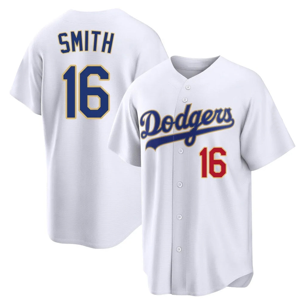 MATTH LA.Dodgers #16 Will Smith Player Gold White 2026 Collection Stadium Limited Stitched Jerseys