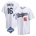 MATTH LA.Dodgers #16 Will Smith Player Gold White World Series Meet 2026 Collection Stadium Limited Stitched Jerseys