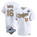 MATTH LA.Dodgers #16 Will Smith Player Gold World Series Collection Limited Home Stitched Jerseys