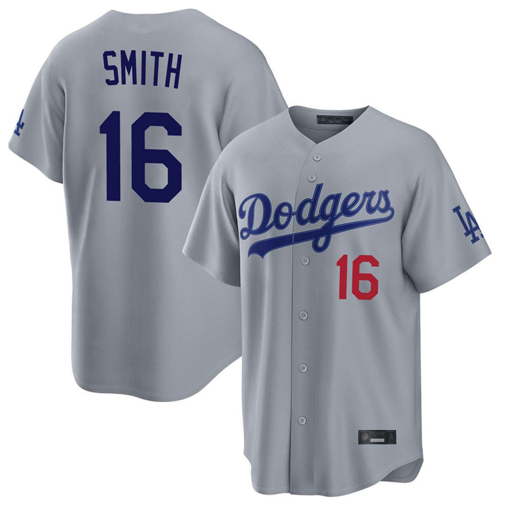 MATTH LA.Dodgers #16 Will Smith Player Gray Game Home Stitched Jerseys