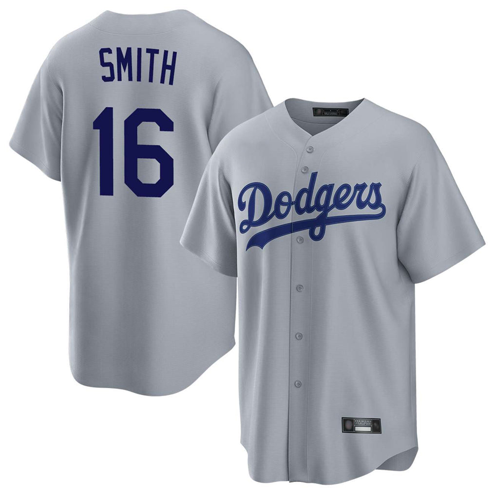 MATTH LA.Dodgers #16 Will Smith Player Gray Game Stitched Jerseys