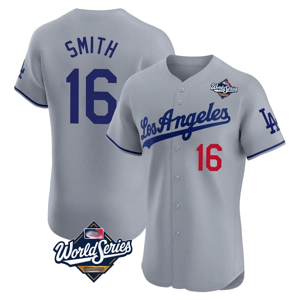 MATTH LA.Dodgers #16 Will Smith Player Gray World Series Limited Elite Home Stitched Jerseys
