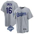 MATTH LA.Dodgers #16 Will Smith Player Gray World Series Meet Game Stitched Jerseys