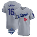 MATTH LA.Dodgers #16 Will Smith Player Gray World Series Meet Limited Elite Home Stitched Jerseys