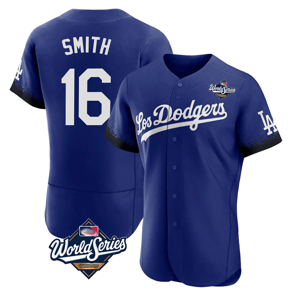 MATTH LA.Dodgers #16 Will Smith Player Royal World Series City Connect Elite Home Stitched Jerseys