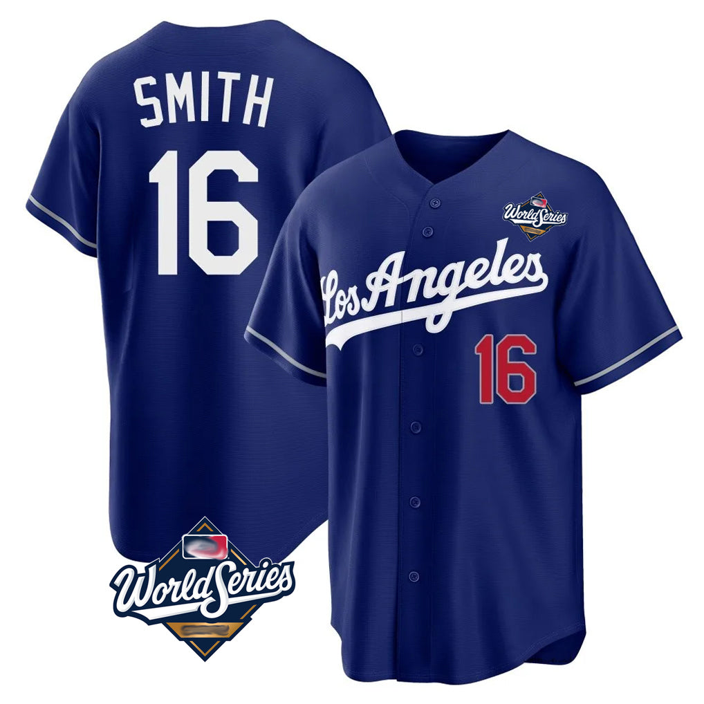 MATTH LA.Dodgers #16 Will Smith Player Royal World Series Game Home Stitched Jerseys