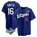 MATTH LA.Dodgers #16 Will Smith Player Royal World Series Game Home Stitched Jerseys