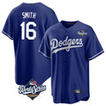 MATTH LA.Dodgers #16 Will Smith Player Royal World Series Game Stitched Jerseys