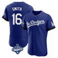 MATTH LA.Dodgers #16 Will Smith Player Royal World Series Meet City Connect Elite Home Stitched Jerseys