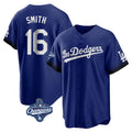 MATTH LA.Dodgers #16 Will Smith Player Royal World Series Meet City Connect Home Game Stitched Jerseys