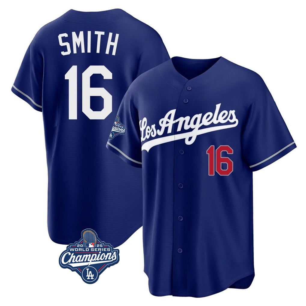 MATTH LA.Dodgers #16 Will Smith Player Royal World Series Meet Game Home Stitched Jerseys