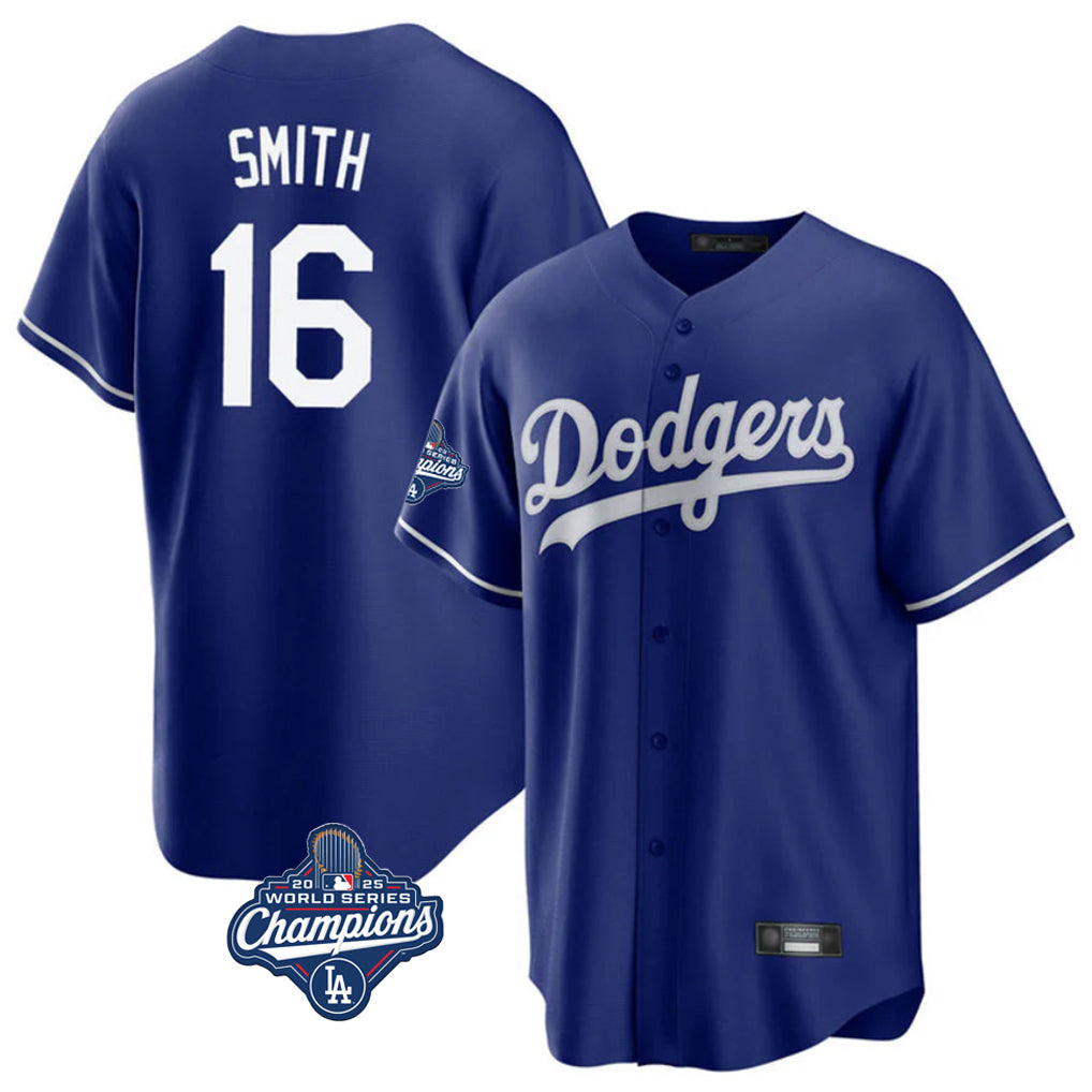 MATTH LA.Dodgers #16 Will Smith Player Royal World Series Meet Game Stitched Jerseys