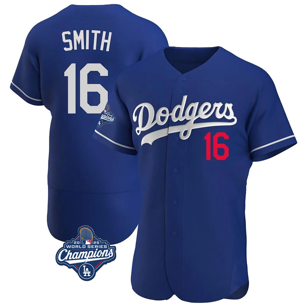 MATTH LA.Dodgers #16 Will Smith Player Royal World Series Meet Limited Elite Home Stitched Jerseys