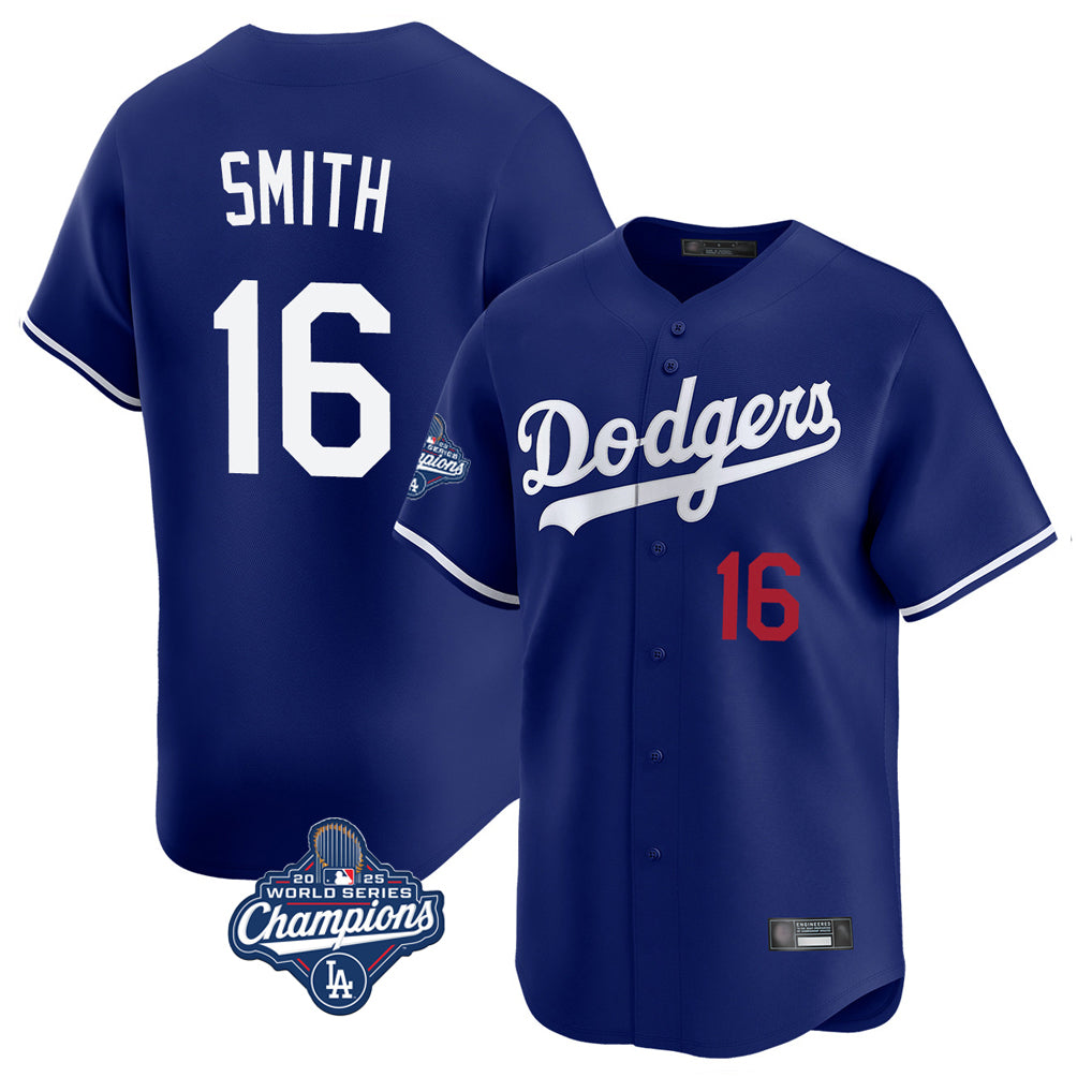 MATTH LA.Dodgers #16 Will Smith Player Royal World Series Meet Limited Home Stitched Jerseys
