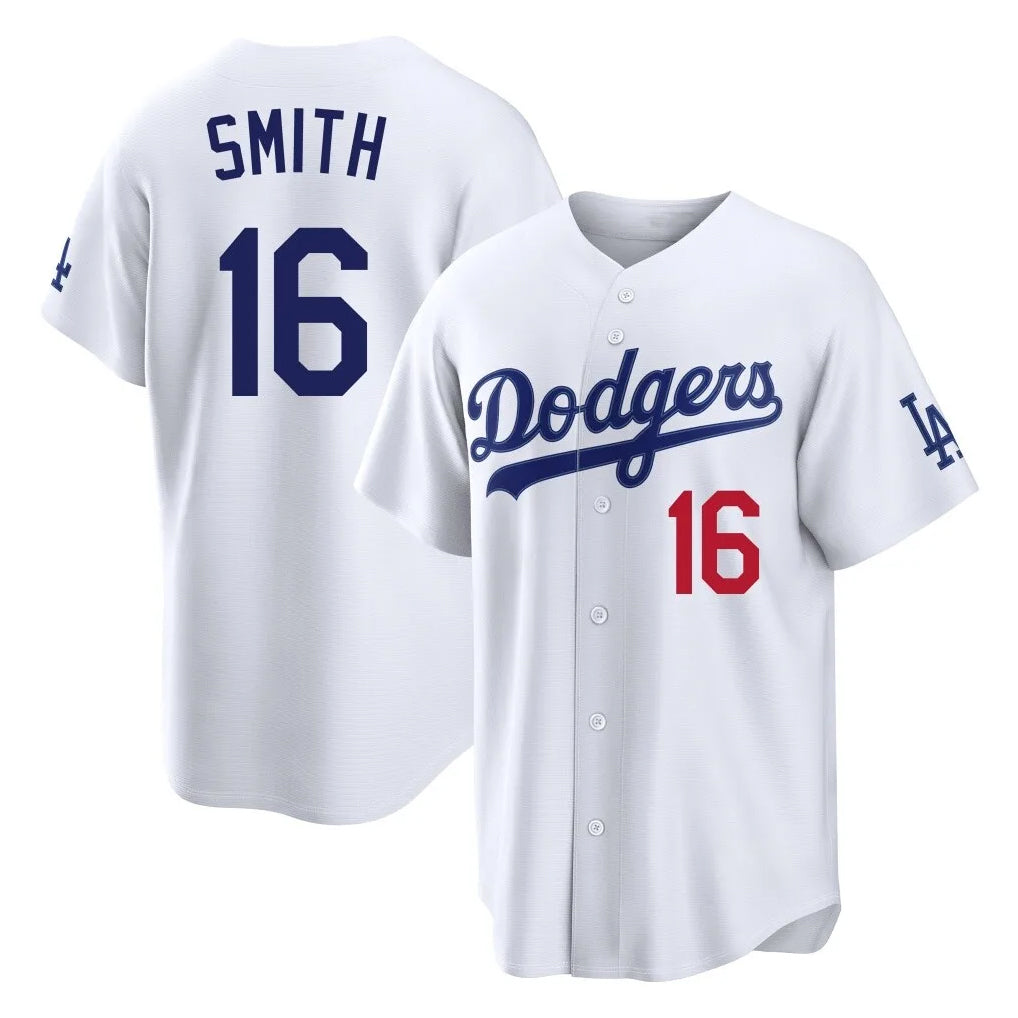 MATTH LA.Dodgers #16 Will Smith Player White Home Game Stitched Jerseys