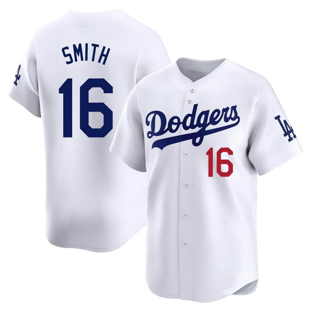 MATTH LA.Dodgers #16 Will Smith Player White Limited Home Stitched Jerseys