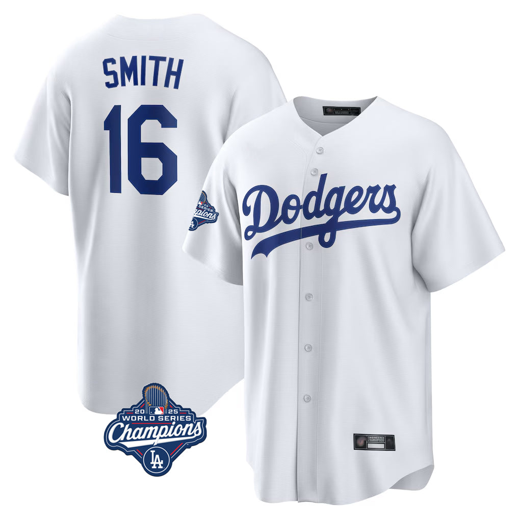 MATTH LA.Dodgers #16 Will Smith Player White World Series Meet Game Home Stitched Jerseys