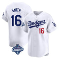 MATTH LA.Dodgers #16 Will Smith Player White World Series Meet Limited Home Stitched Jerseys