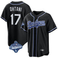 MATTH LA.Dodgers #17 Shohei Ohtani Player Black World Series Meet Carbon Limited Home Stitched Jerseys