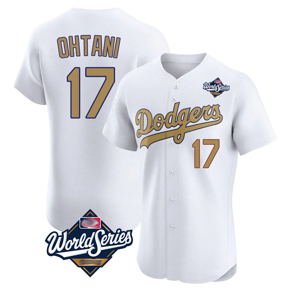 MATTH LA.Dodgers #17 Shohei Ohtani Player Gold World Series Limited Elite Home Stitched Jerseys
