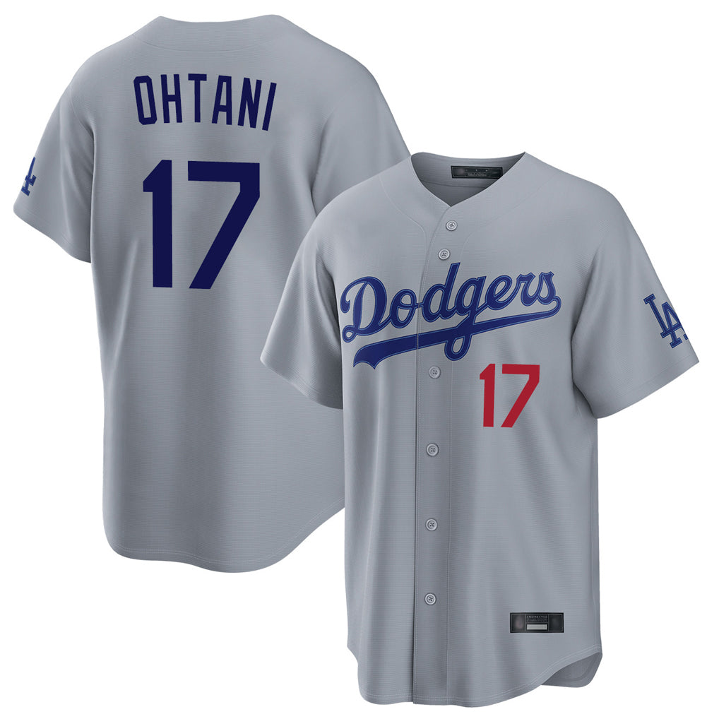 MATTH LA.Dodgers #17 Shohei Ohtani Player Gray Game Home Stitched Jerseys