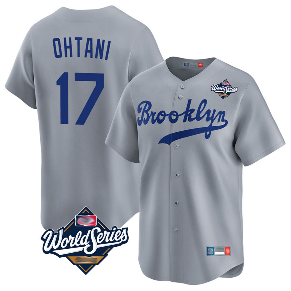 MATTH LA.Dodgers #17 Shohei Ohtani Player Gray World Series Game Limited Home Stitched Jerseys