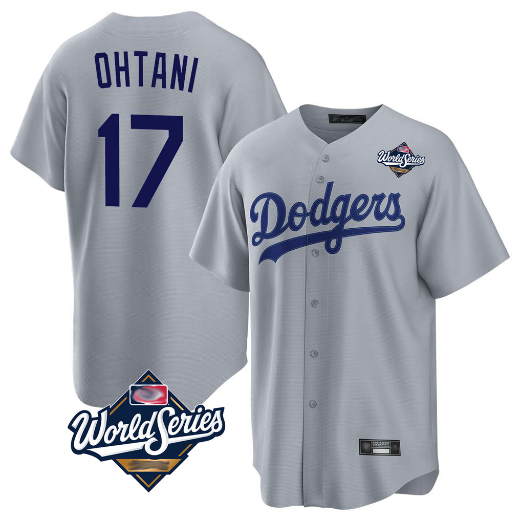 MATTH LA.Dodgers #17 Shohei Ohtani Player Gray World Series Game Stitched Jerseys