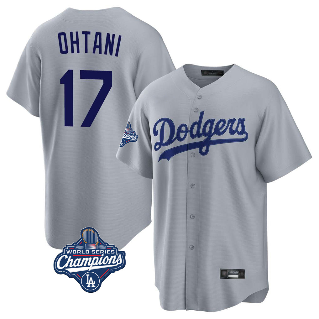 MATTH LA.Dodgers #17 Shohei Ohtani Player Gray World Series Meet Game Stitched Jerseys