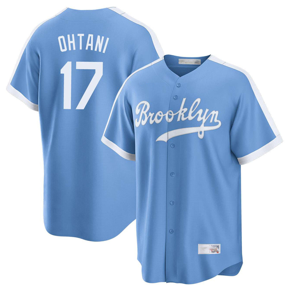 MATTH LA.Dodgers #17 Shohei Ohtani Player Light Blue Cooperstown Collection Limited Stitched Jerseys