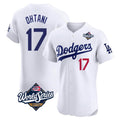 MATTH LA.Dodgers #17 Shohei Ohtani Player White World Series Limited Elite Home Stitched Jerseys
