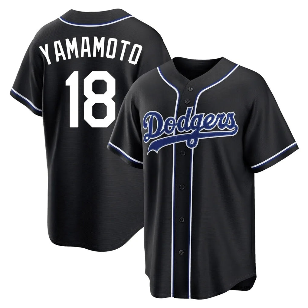 MATTH LA.Dodgers #18 Yoshinobu Yamamoto Player Black Carbon Limited Home Stitched Jerseys