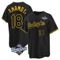 MATTH LA.Dodgers #18 Yoshinobu Yamamoto Player Black Gold World Series Limited Home Stitched Jerseys