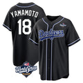 MATTH LA.Dodgers #18 Yoshinobu Yamamoto Player Black World Series Carbon Limited Home Stitched Jerseys