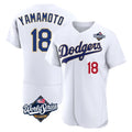 MATTH LA.Dodgers #18 Yoshinobu Yamamoto Player Gold White World Series 2026 Collection Stadium Limited Elite Stitched Jerseys