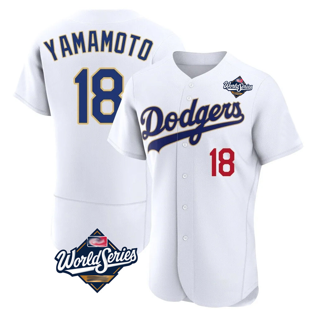MATTH LA.Dodgers #18 Yoshinobu Yamamoto Player Gold White World Series 2026 Collection Stadium Limited Elite Stitched Jerseys