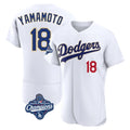 MATTH LA.Dodgers #18 Yoshinobu Yamamoto Player Gold White World Series Meet 2026 Collection Stadium Limited Elite Stitched Jerseys