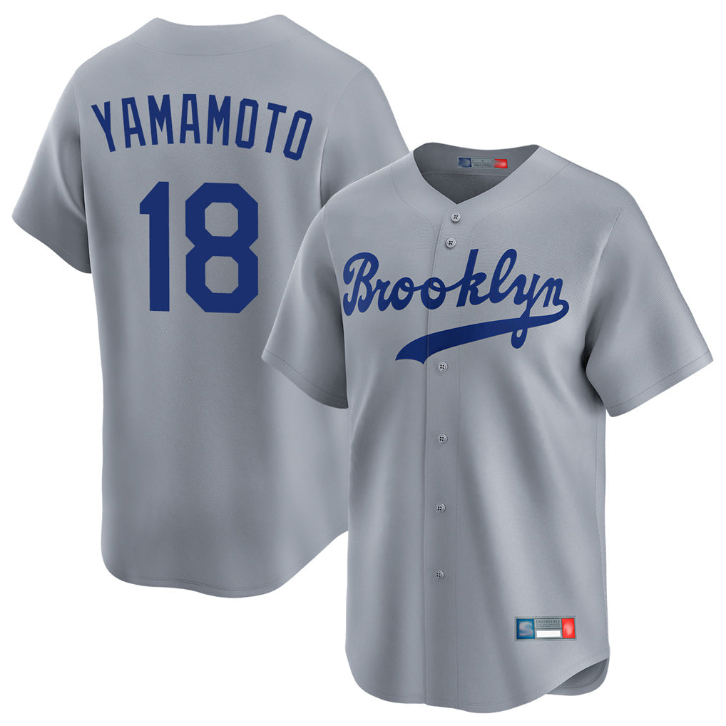 MATTH LA.Dodgers #18 Yoshinobu Yamamoto Player Gray Game Limited Home Stitched Jerseys