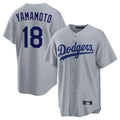 MATTH LA.Dodgers #18 Yoshinobu Yamamoto Player Gray Game Stitched Jerseys