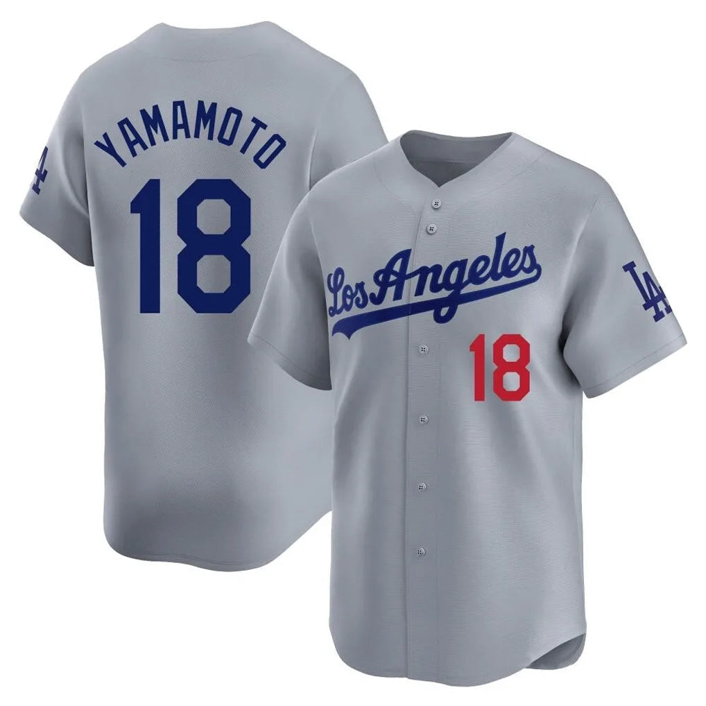 MATTH LA.Dodgers #18 Yoshinobu Yamamoto Player Gray Limited Home Stitched Jerseys