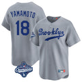 MATTH LA.Dodgers #18 Yoshinobu Yamamoto Player Gray World Series Meet Game Limited Home Stitched Jerseys