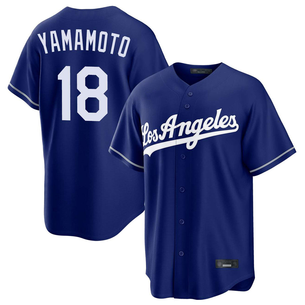 MATTH LA.Dodgers #18 Yoshinobu Yamamoto Player Royal Game Stitched Jerseys