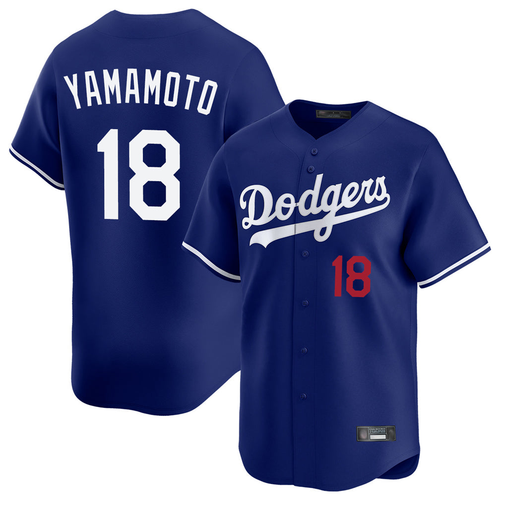 MATTH LA.Dodgers #18 Yoshinobu Yamamoto Player Royal Limited Home Stitched Jerseys