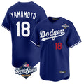MATTH LA.Dodgers #18 Yoshinobu Yamamoto Player Royal World Series Limited Home Stitched Jerseys